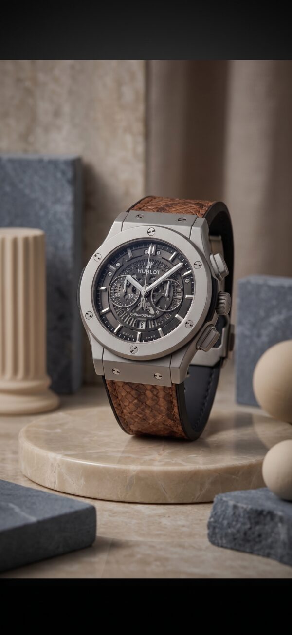 Hublot Big Bang Chronograph (Brown Snakeskin-Textured Strap)