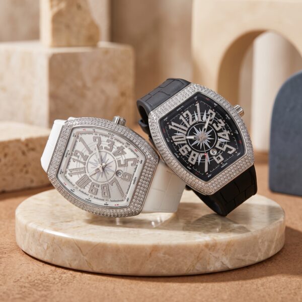 Richard Mille Style Iced-Out Tonneau Luxury Watch