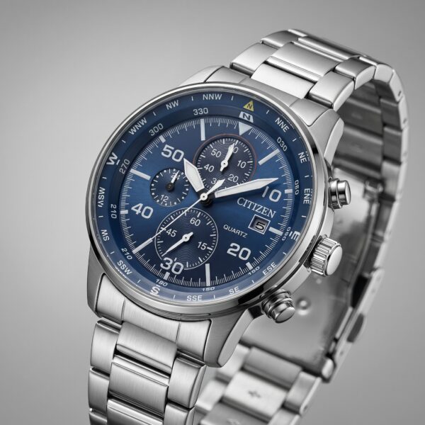 Citizen Blue Dial Chronograph Men's Watch – Stainless Steel Quartz